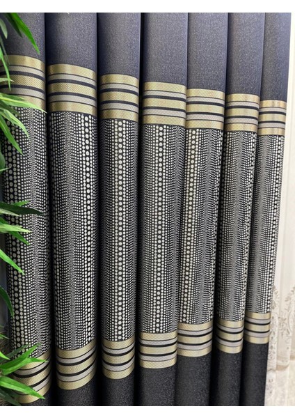 Mızraklı FT632256 V-502 Lacivert 1/3 Sık Pile Fon Perde Apm