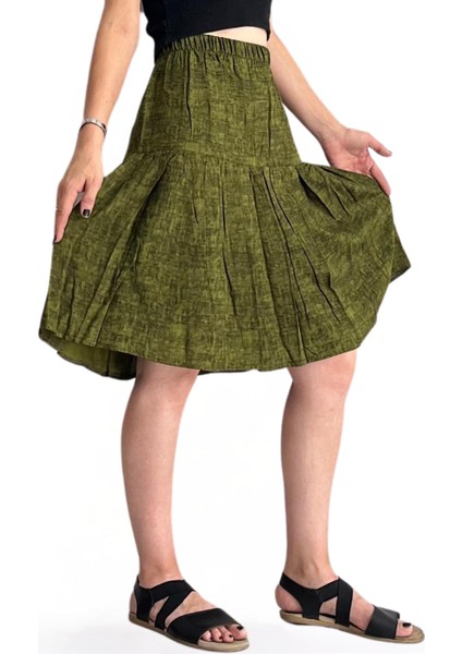 Viskon Kumaş Midi Boy Kadın Şort Etek fiyatları