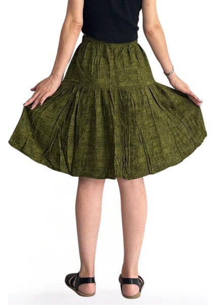 Viskon Kumaş Midi Boy Kadın Şort Etek fırsatları