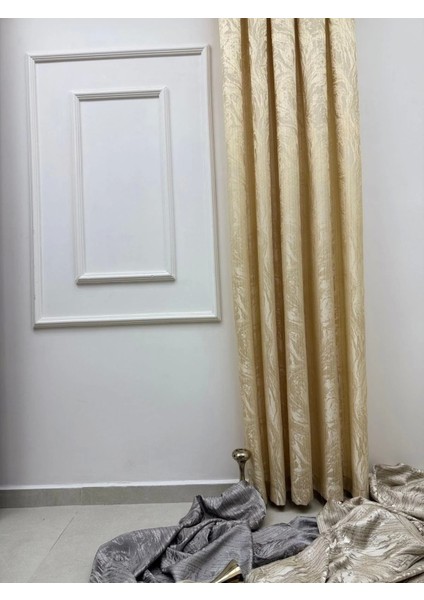 Nivemeshome Bade V_101 Gold 1/3 Sık Pileli Fon Perde Apm