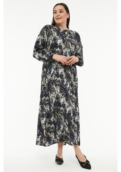 Viskon Kumaş Uzun Çan Kesim Elbise