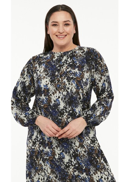 Viskon Kumaş Uzun Çan Kesim Elbise