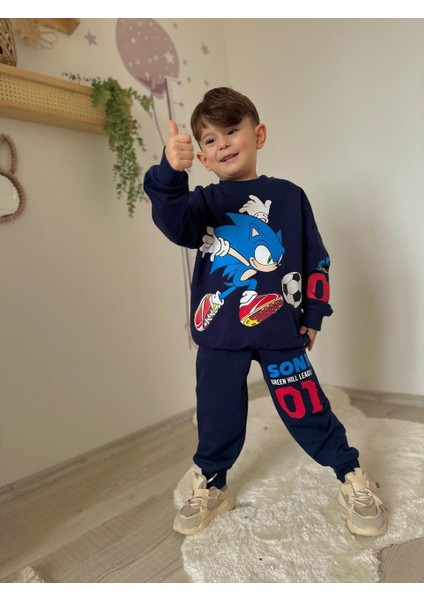 Sonic Lacivert Pantolonlu Eşofman Takım