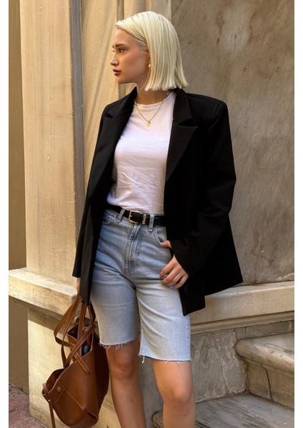 Siyah Astarlı Kadın Blazer Ceket MG2508