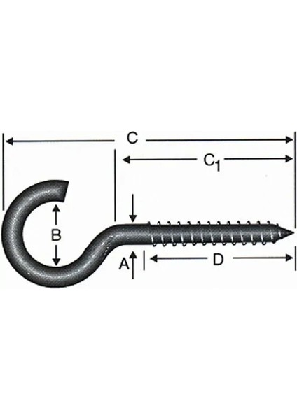 Açık Piton, Kanca, Çengel 20X80 - 144 Adet fiyatları