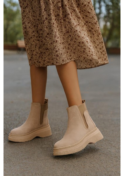 Kadın Süet Lastikli Detaylı Şık Kadın Bootie fiyatları