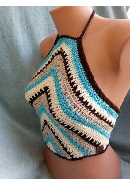 Vip Handmade Halter Yaka Crop Top Büstiyer