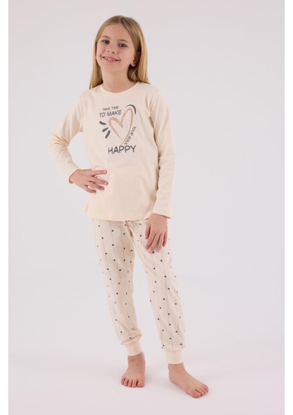Anne Kız Krem Pijama Kombin, Kadın ve Çocuk Pijamalar Ayrı Ayrı Fiyatlandırılır modelleri