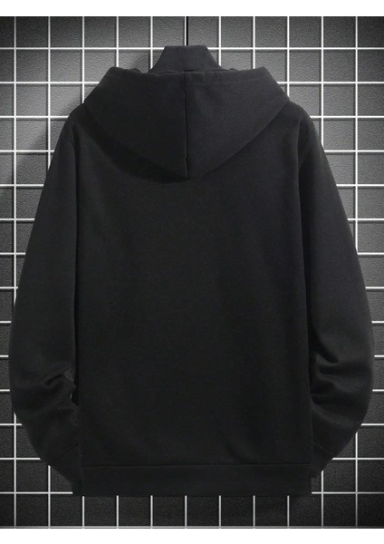 Oversize Geniş Kesim Uzun Kollu Kapüşonlu Sweatshirt – Siyah Hoodie Ghost Mask Baskılı fırsatları