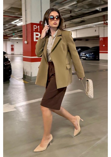 Haki Astarlı Kadın Blazer Ceket MG2508 fiyatları