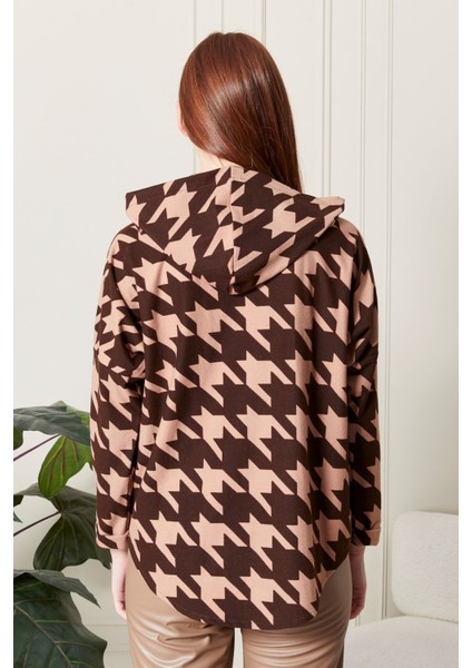 Süet Kadife Kapüşonlu Oversize Gömlek-Pera