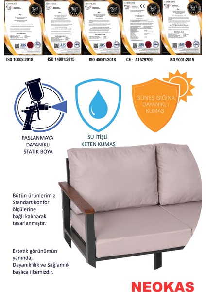 Balkon Mobilyası, Bahçe Takımı, 1 Ikili Koltuk, Kafe Koltuğu, Bekleme Alanı Koltuğu indirimleri