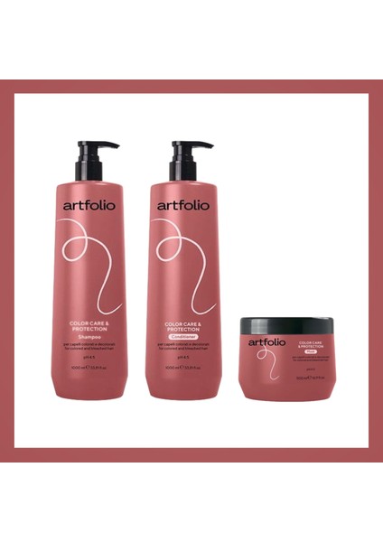 Renk Bakım ve Koruma ŞAMP1L ,saç Kremi 1l ,saç Maskesi 500ML Set