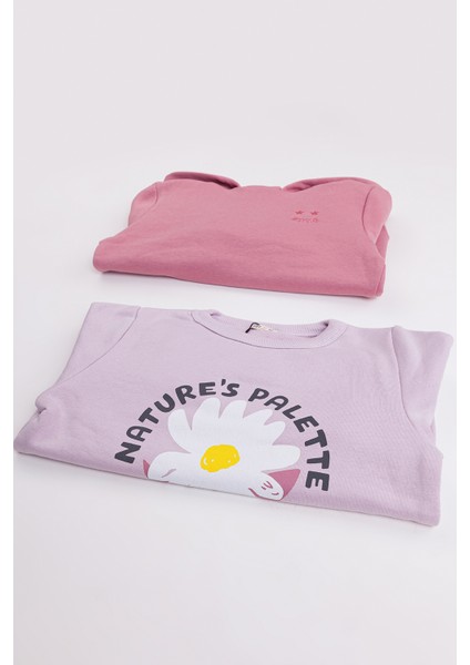 Kız Çocuk 2'li Paket Basic Sweatshirt fiyatları