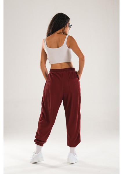 Fitilli Bordo Pileli Jogger Pantolon indirimleri