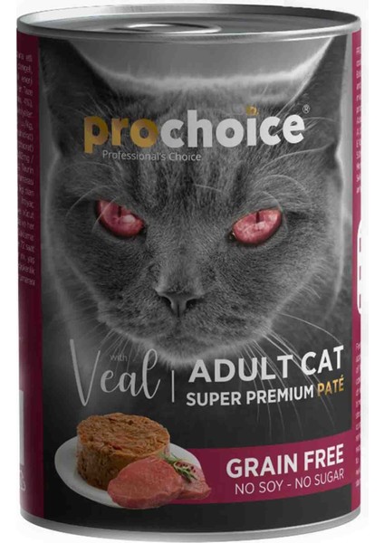 Prochoice Dana Etli Tahılsız Ezme Yetişkin Kedi Konservesi 400GR