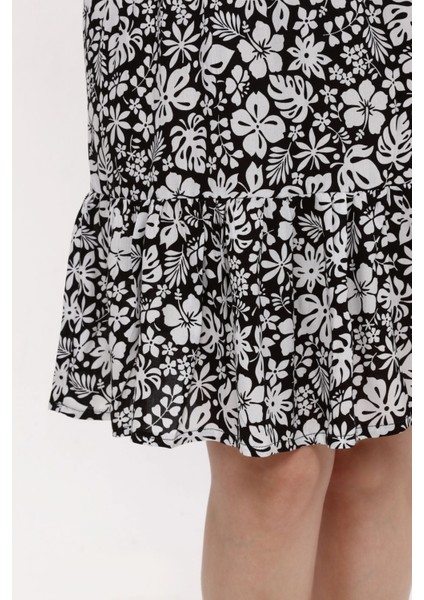 Midi Boy Viskon Kumaş Çiçek Desenli Etek