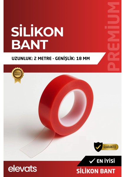 Premium Silikon Bant 2 Metre x 18MM – Suya Dayanıklı, Isı ve Darbelere Karşı Dayanıklı, Çok Amaçlı Onarım Bandı