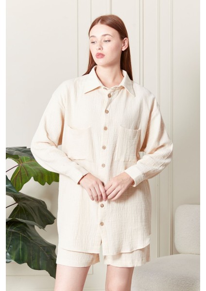 %100 Pamuk Kumaş Kadın Gömlek