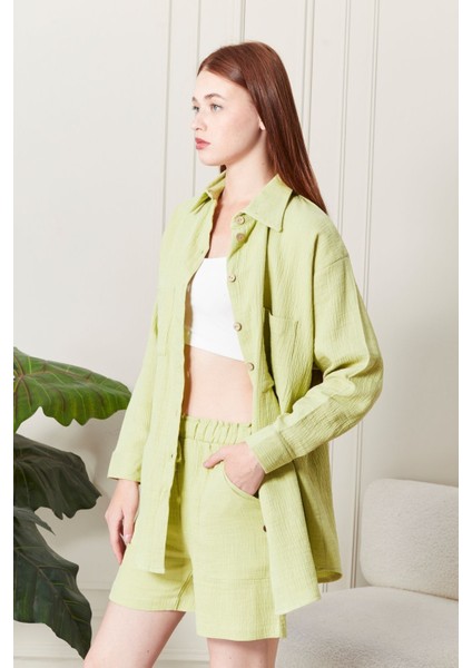 %100 Pamuk Kumaş Kadın Gömlek