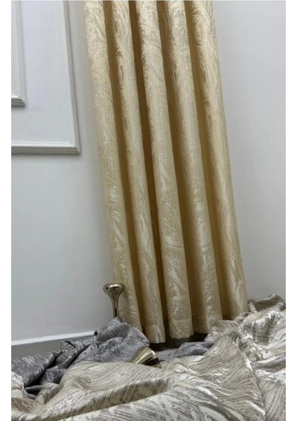 Nivemeshome Bade V_101 Gold 1/3 Sık Pileli Fon Perde Apm