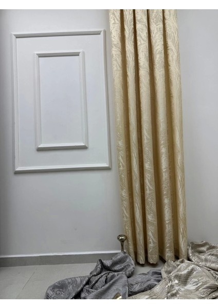 Nivemeshome Bade V_101 Gold 1/3 Sık Pileli Fon Perde Apm