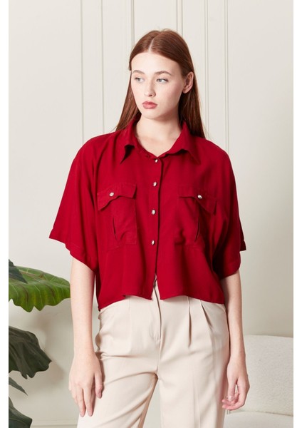 Viskon Kumaş Kırmızı Kadın Gömlek fiyatları