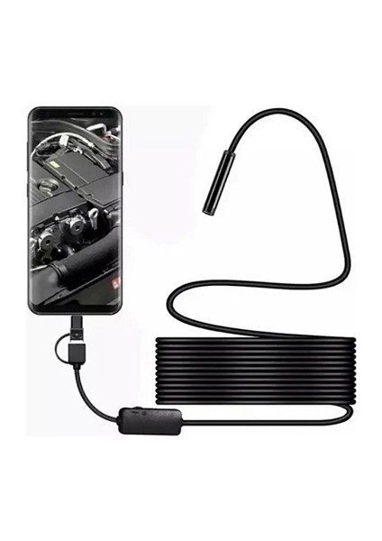 Vtn-02 Endoskop Yılan Video Kamera LED Li 2 Metre 7 mm Sert Kablo Su Geçirmez