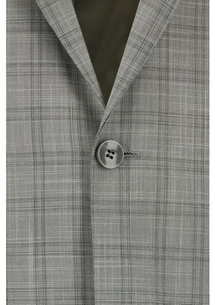 Regular Fit Klasik Ekose Takım Elbise