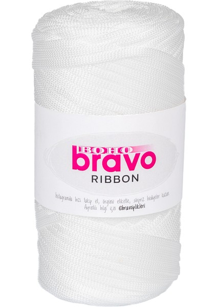 Ribbon Polyester Iplik Makrome 200 gr 125 Metre (Renk Kodu: 001) Beyaz fiyatları
