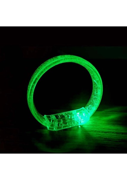 Yeşil LED Işıklı Baskı Yapılabilen Pilli Bileklik Bilezik 1,5 cm Genişlik modelleri