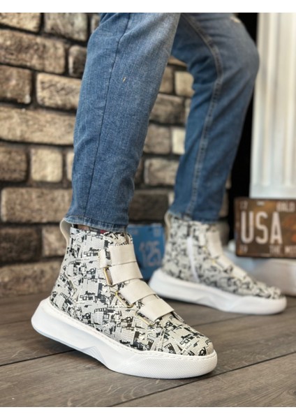 BA0142 Bantlı Erkek Yüksek Taban Gazete Spor Bot modelleri