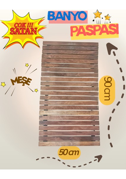 Ahşap Banyo Paspası - Meşe Görünümlü