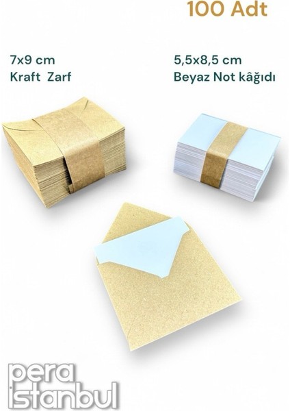100 Adet Mini Zarf 70MMX90MM Kraft Zarf Hediye Doğum Günü Dilekleri Zarfı Beyaz Not Kartlı fiyatları