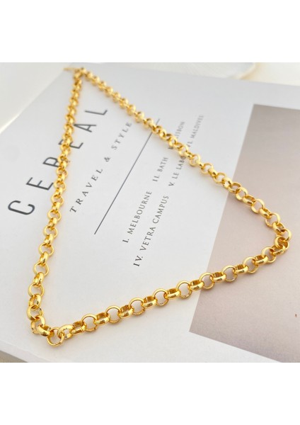 Doç Zincir Kalın Kolye Pirinç Gold 45+5cm fiyatları