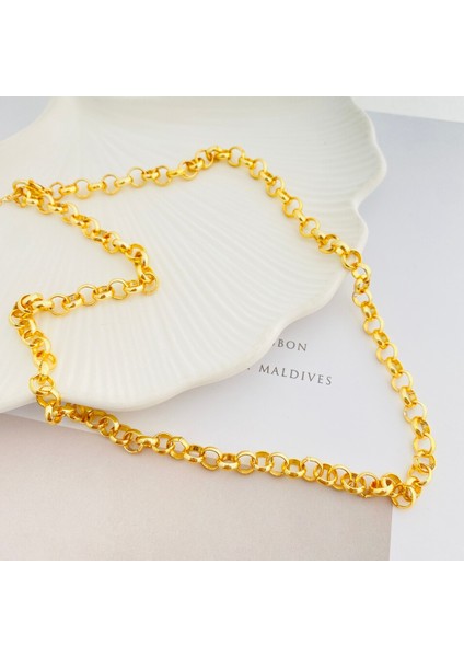 Doç Zincir Kalın Kolye Pirinç Gold 45+5cm modelleri