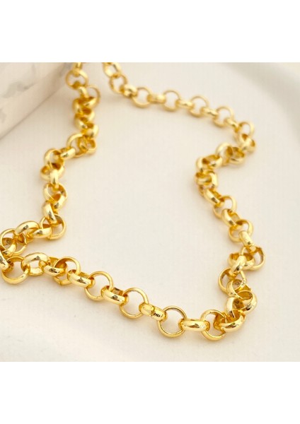Doç Zincir Kalın Kolye Pirinç Gold 45+5cm fırsatları