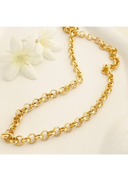 Doç Zincir Kalın Kolye Pirinç Gold 45+5cm