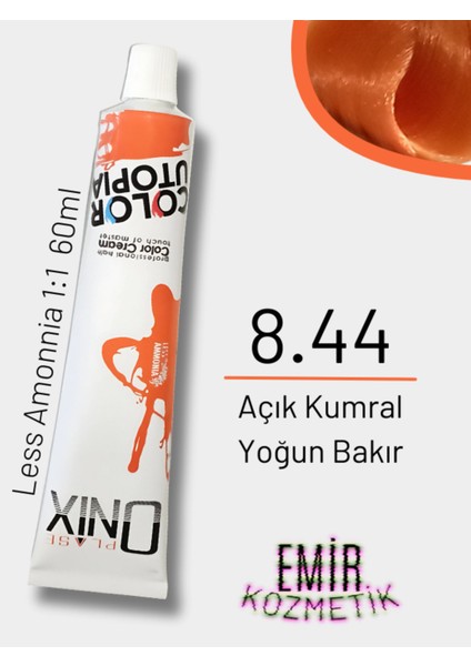 Düşük Amonyaklı Saç Boyası 60ML Açık Kumral Yoğun Bakır 8.44