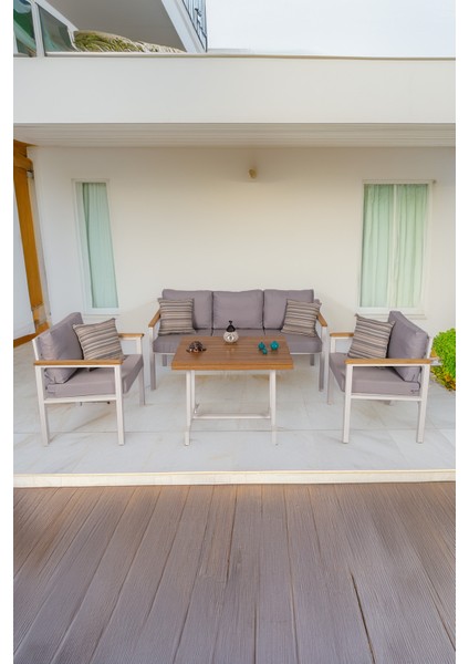 Bahçe Takımı, Balkon Mobilyası, 1+1+3+Masa, Kafe Koltuğu, Bekleme Alanı Koltuğu