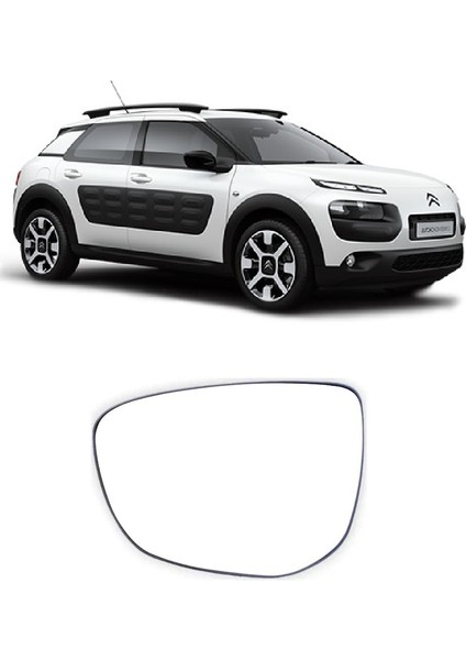 C4 Cactus 2014-2020 Uyumlu Sol (Şöför Tarafı) Dış Dikiz Aynası Camı Elektrikli Isıtmalı 1609065480