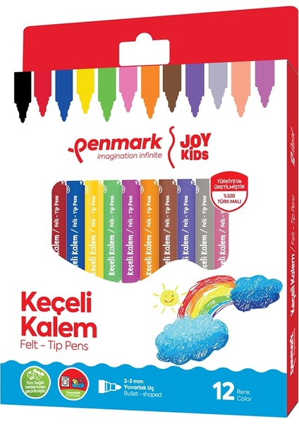 HS705 12 Süper Yıkanabilir Keçeli Kalem 12Lİ Set