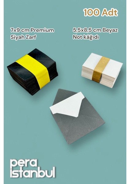 100 Adet Mini Zarf 70MMX90MM Siyah Zarf Hediye Doğum Günü Dilekleri Zarfı Beyaz Not Kartlı fiyatları