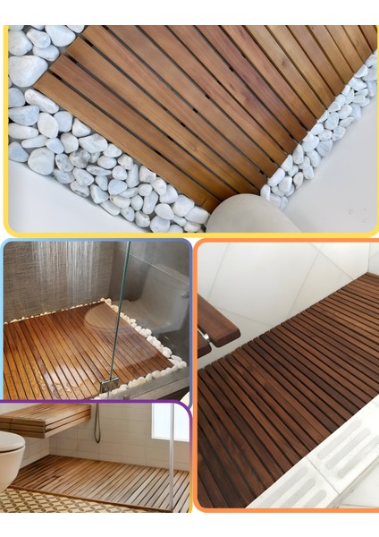 Ahşap Banyo Paspası 65x30- Meşe Görünümlü modelleri