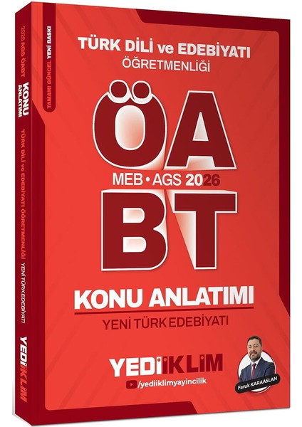 Yediiklim 2026 Meb Ags Öabt Türk Dili ve Edebiyatı Öğretmenliği Yeni Türk Edebiyatı Konu Anlatımı