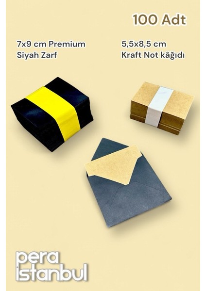 100 Adet Mini Zarf 70MMX90MM Siyah Zarf Hediye Doğum Günü Dilekleri Zarfı Kraft Not Kartlı fiyatları