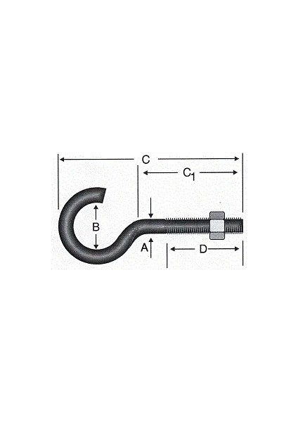 Açık Metrik Kanca M5 / 21X80 - 100 Adet fiyatları