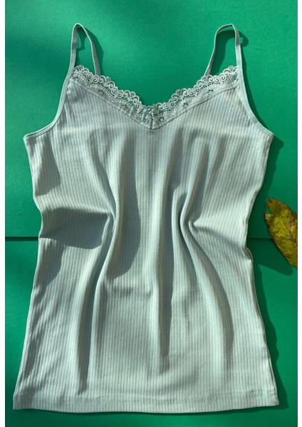 Dantelli 7’li Ip Askılı Pamuk Fitilli Kadın Atlet ( Mavi, Siyah, Beyaz, Ten, Pembe, Yeşil, Gri ) fiyatları