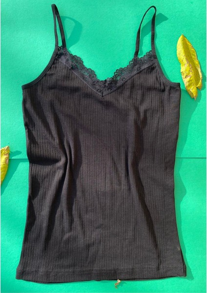 Dantelli 7’li Ip Askılı Pamuk Fitilli Kadın Atlet ( Mavi, Siyah, Beyaz, Ten, Pembe, Yeşil, Gri ) fırsatları