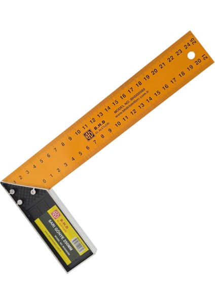 B.h.d BHD00588 250MM/25CM Sarı L Marangoz Gönye